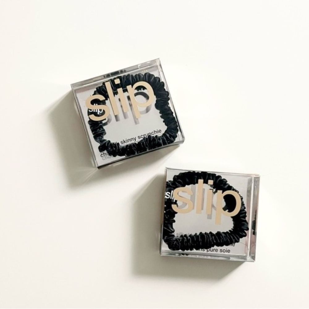 NWT Slip Pure Silk Skinny Scrunchies BLACK 👱🏼‍♀️ NEW IN PACKAGE